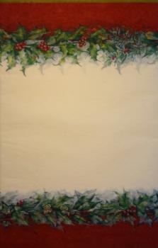 WBL-335 Christmas Flowers - 3-ply (white/red/Banana Fibre) - Ihr - Table Runner 33x600cm